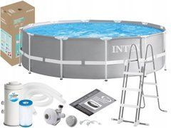 Садовый каркасный бассейн 366x99 см с насосом Intex