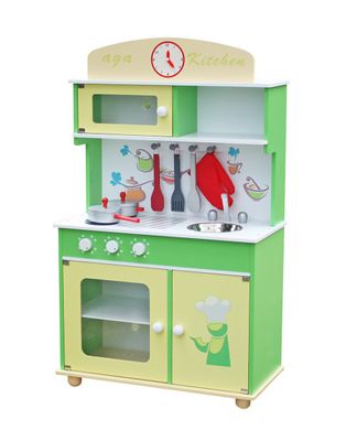 Деревянная кухня для детей Wooden Toys Frogi + набор посуды