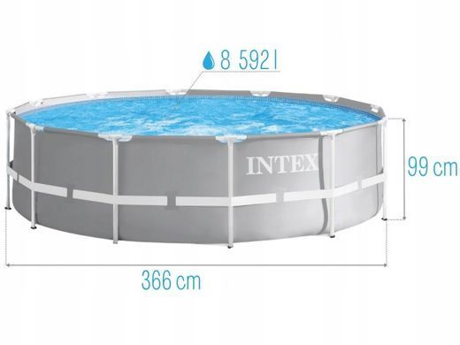 Садовый каркасный бассейн 366x99 см с насосом Intex