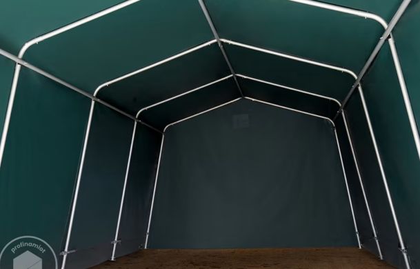 Гаражный павильон 3,3х6,2м, ПВХ 500, темно-зеленый