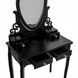 Туалетный столик черный с зеркалом для косметики + стул - 4