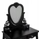 Туалетний столик чорний з дзеркалом для косметики + стілець - 3