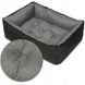 Ліжко для собаки 70x55 WATERPROOF FEET чорний із сірим