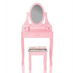 Туалетний столик рожевий з дзеркалом для косметики + стілець