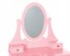 Туалетний столик рожевий з дзеркалом для косметики + стілець - 3