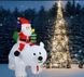 Надувний Дід Мороз на ведмедику LED 200см
