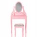 Туалетний столик рожевий з дзеркалом для косметики + стілець - 1