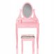 Туалетный столик розовый с зеркалом для косметики + стул - 5