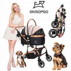 Skisopgo 3 in 1 знімний складний візочок для собаки та кішки для тварин вагою до 15 кг