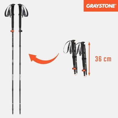 Складні трекінгові палиці Graystone GTF2 Black