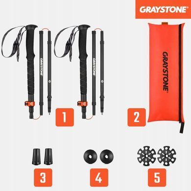 Складні трекінгові палиці Graystone GTF2 Black
