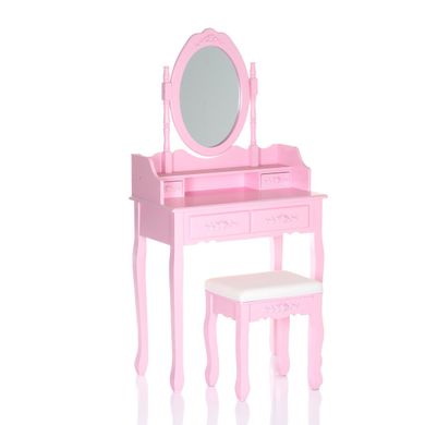 Туалетный столик розовый + табурет
