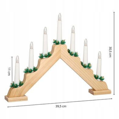 Дерев'яний свічник Springos 30,5 см