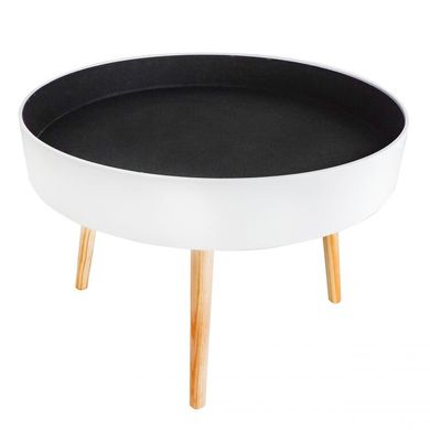 Столик кавовий круглий ModernHome з ящиком 60 см FH-CT0210