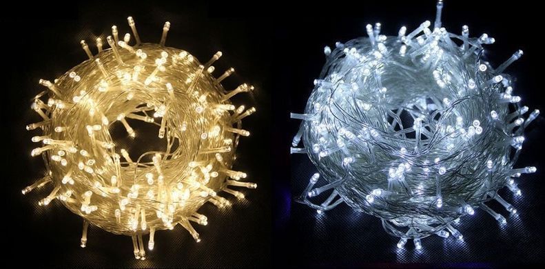 Новорічна гірлянда 500 LED, 34M, Прозорий дріт