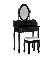 Туалетный столик черный с зеркалом + стул