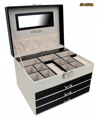 Скринька для прикрас чорний еко-шкіра villado