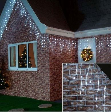 Новорічна гірлянда бахрома 14,5 м 300 LED (Холодний білий)