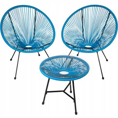 Комплект із 2 стільців зі столом Gabriella синій
