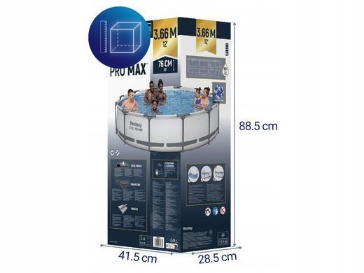 Каркасный бассейн Bestway Steel Pro Max&trade; 366&times;76 см с фильтр-насосом
