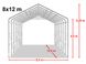 Гаражный павильон 8х12м - высота боковых стенок 4м с воротами 4х4,6м, ПВХ 850, серый - 10