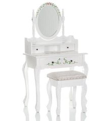 Туалетный столик белый с зеркалом и табуретом