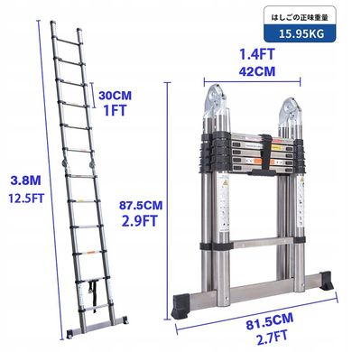 Лестница DayPlus 3,8 м сталь до 150 кг