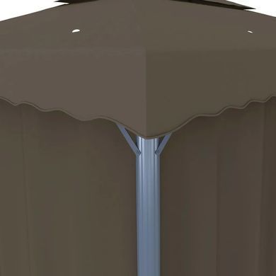 Альтанка зі шторами та світлодіодним підсвічуванням, 4x3 м, колір taupe