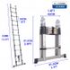 Лестница DayPlus 3,8 м сталь до 150 кг, Серебристый, 3.8, 380