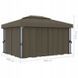 Альтанка зі шторами та світлодіодним підсвічуванням, 4x3 м, колір taupe