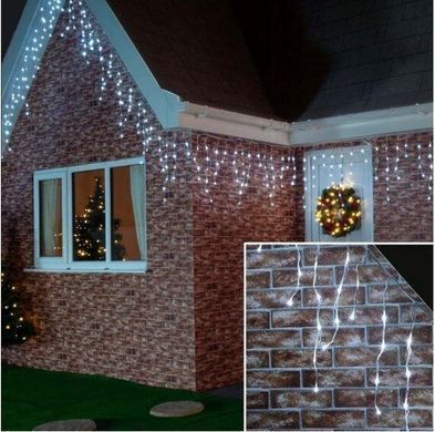 Новорічна гірлянда бахрома 23,5 м 500 LED (Холодний білий)