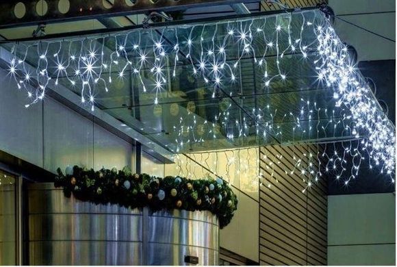 Новорічна гірлянда бахрома 23,5 м 500 LED (Холодний білий)