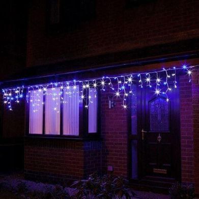 Новогодняя гирлянда бахрома 23,5 м 500 LED (Синий с холодной белой вспышкой)