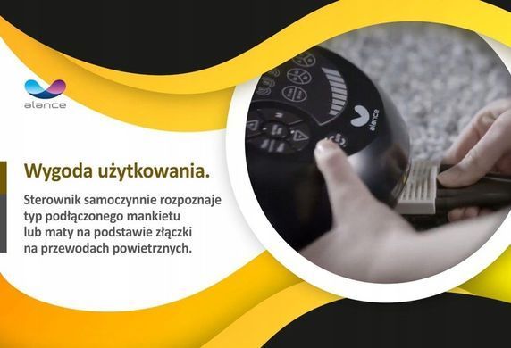 Набір для лімфатичного масажу ніг Alance складається з манжет (ніжок) для обох ніг і системного контролера з бездротовим пультом.