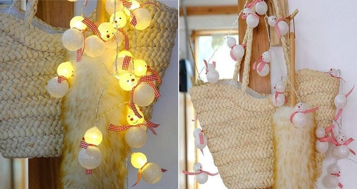 Новогодняя гирлянда "Снеговики" 10 LED, Длина 2M