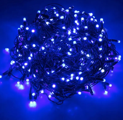 Профессиональная гирлянда бахрома 18,5 м Синий + Флэш 500 LED