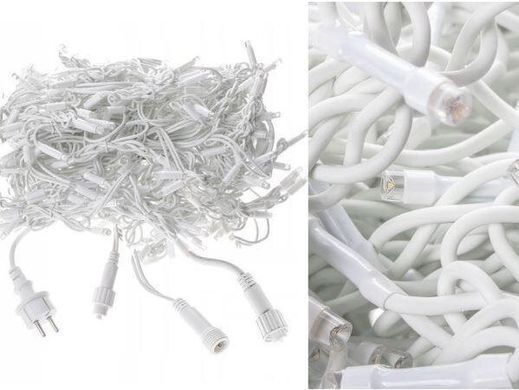 Новорічна гірлянда бахрома 23,5 м 500 LED (Багатокольорова з холодним білим спалахом)
