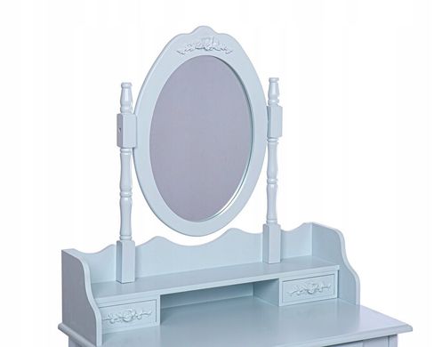 Туалетний столик сірий з дзеркалом і стільцем