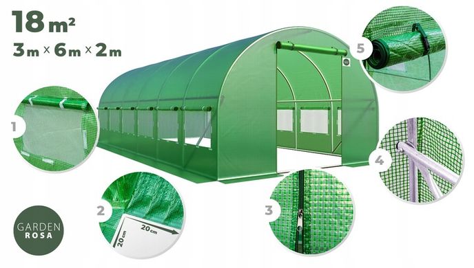 Туннель из фольги 18 м² 600 х 300 см зеленый
