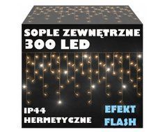 Новогодняя гирлянда бахрома теплый белый 300 LED + Flash 11 м