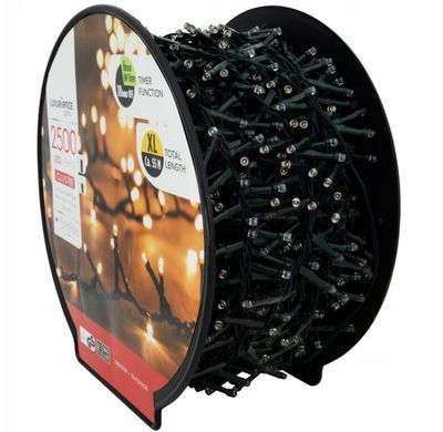 Новорічна гірлянда теплий білий 2500 LED Ultra 55 м