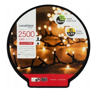 Новорічна гірлянда теплий білий 2500 LED Ultra 55 м