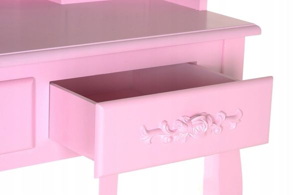 Туалетный столик розовый с зеркалом и стулом