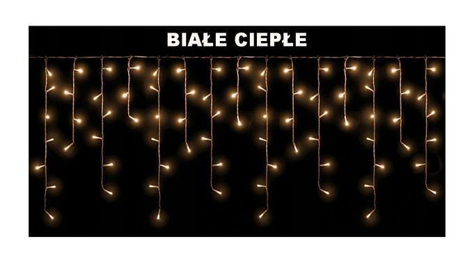 Новогодняя гирлянда бахрома теплый белый 300 LED + Flash 11 м