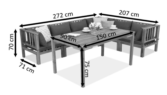 Садові меблі Brunei Comida 6 Garden Point Acacia