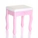 Туалетный столик розовый с зеркалом и стулом - 3