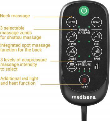 Массажный коврик Medisana MC825 Shiatsu &ndash; массажер для спины и шеи с подогревом