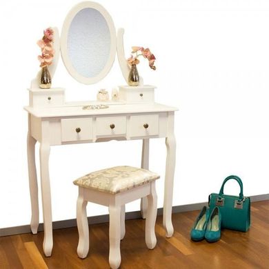 Туалетный стол білий Bianka с зеркалом и табуретом