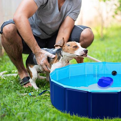 Складывающийся бассейн для собак Dibea 160 х 30 см с сумкой