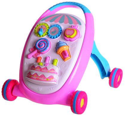 Толкач -ходунки- іграшка Baby Walker 3 в 1 рожевий